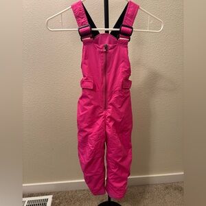 Columbia Bright Pink Kids Snow Overalls 3T